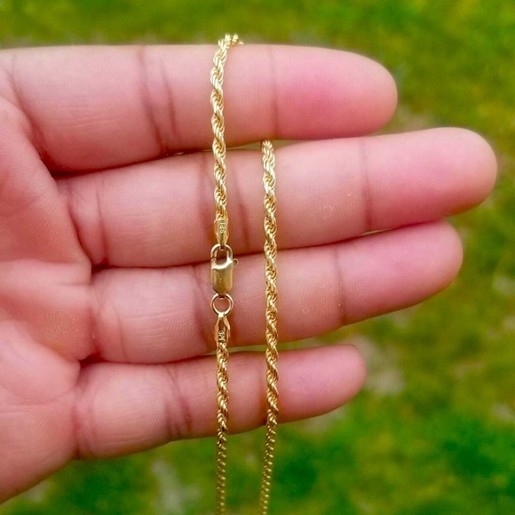 Sterling Silver 925 Gold Finish Rope 060 Chain 2.8mm - CH392 - Picture 2 of 2